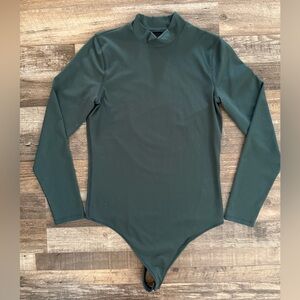 Abercrombie & Fitch Green bodysuit mock neck Top